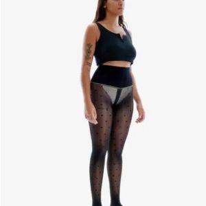 Sheertex Polka Dot Sheer Rip-Resist Tights/Stockings Mid Rise Waist